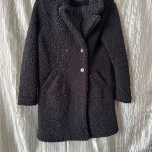 Active USA Black Teddy Jacket with Notched Lapel